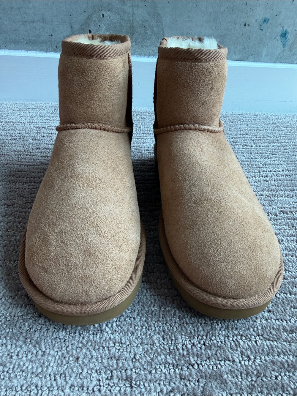 UGG Kids Short Shearling Lined Boots in Chestnut/Tan